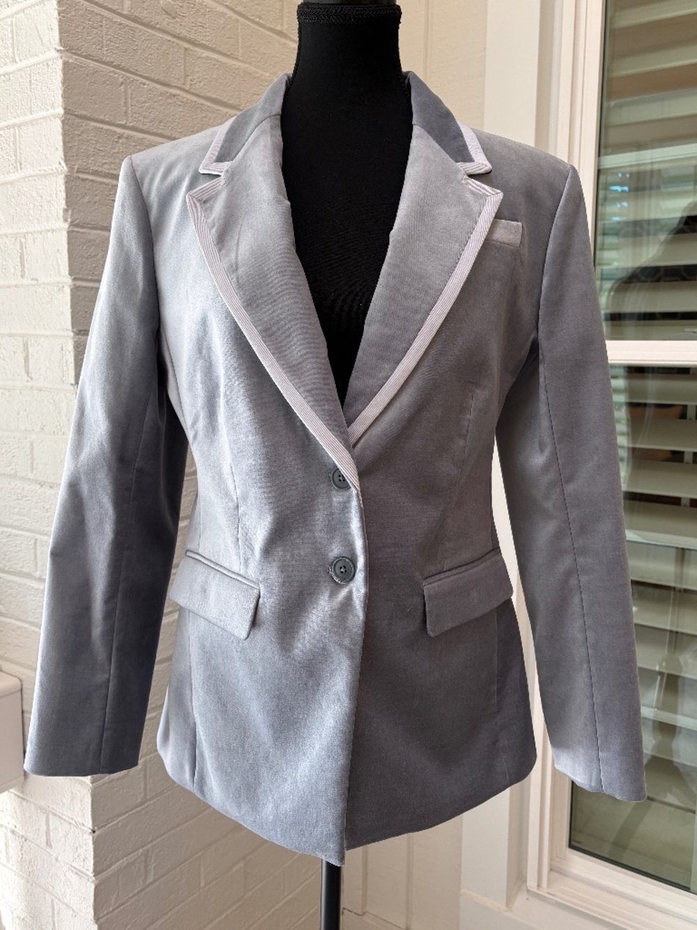 J. Crew Madelyn blazer in velvet Slate Blue 8 NWT Ora Fabric